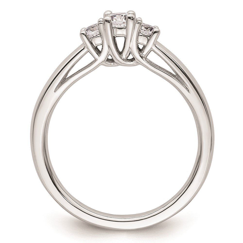 Exclusive 14K White Gold 3-Stone Engagement Ring Setting, Stylish Value at 1/6 Carat