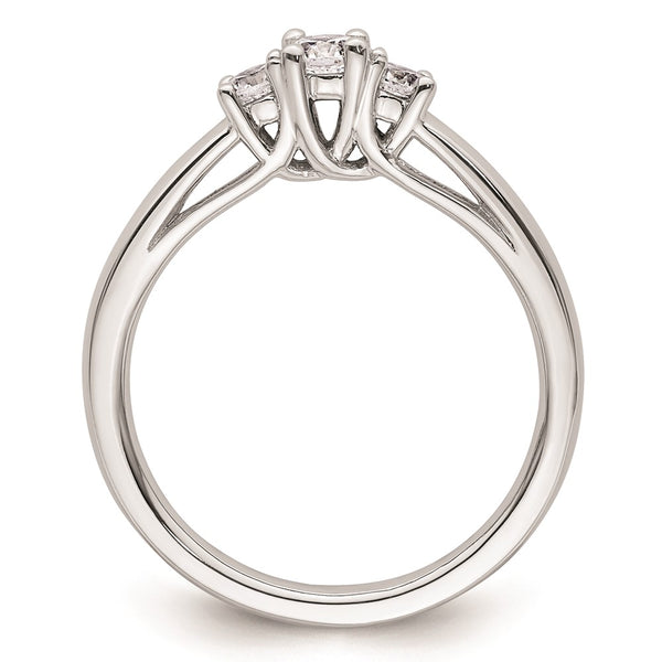14K White Gold 3-Stone Engagement Ring Setting, 1/6 Carat - Style GR1-1023057