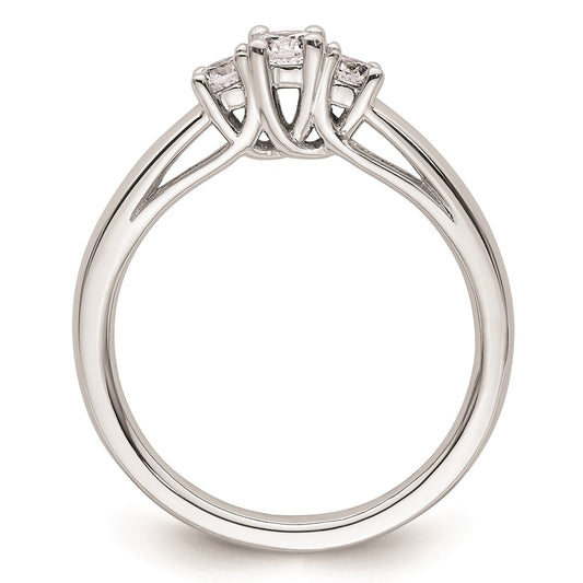 Exclusive 14K White Gold 3-Stone Engagement Ring Setting, Stylish Value at 1/6 Carat