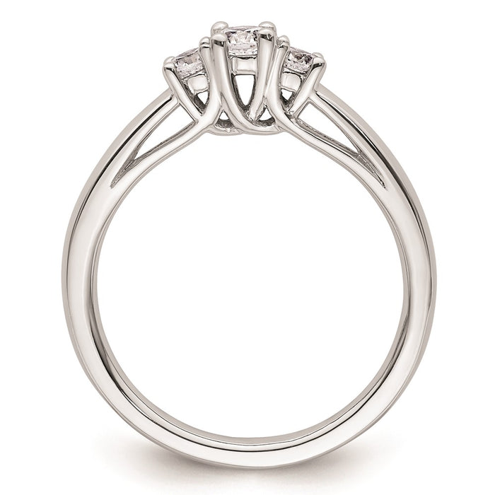 Exclusive 14K White Gold 3-Stone Engagement Ring Setting, Stylish Value at 1/6 Carat-2