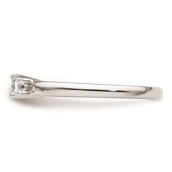 Exclusive 14K White Gold 3-Stone Engagement Ring Setting, Stylish Value at 1/6 Carat-3