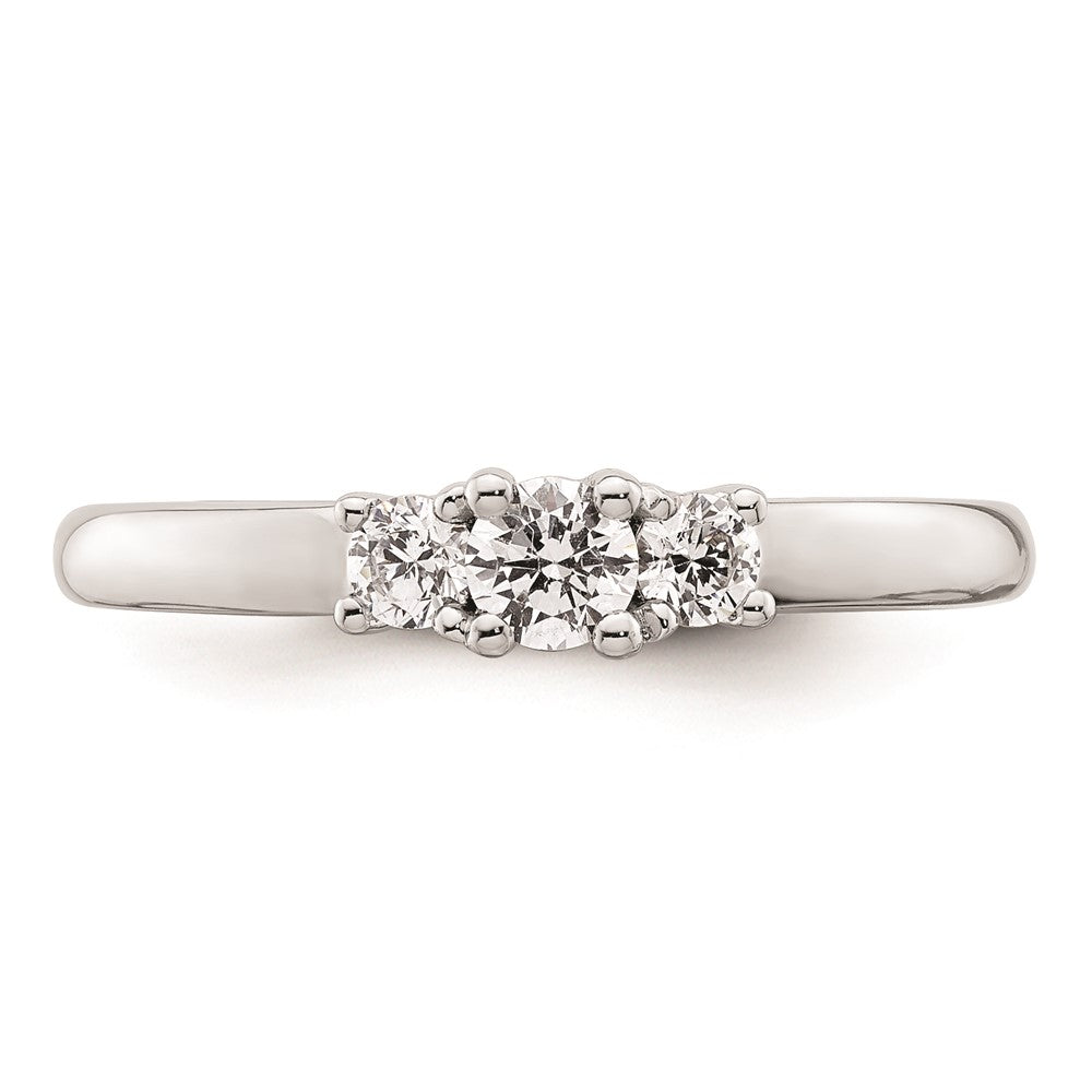 Exclusive 14K White Gold 3-Stone Engagement Ring Setting, Stylish Value at 1/6 Carat