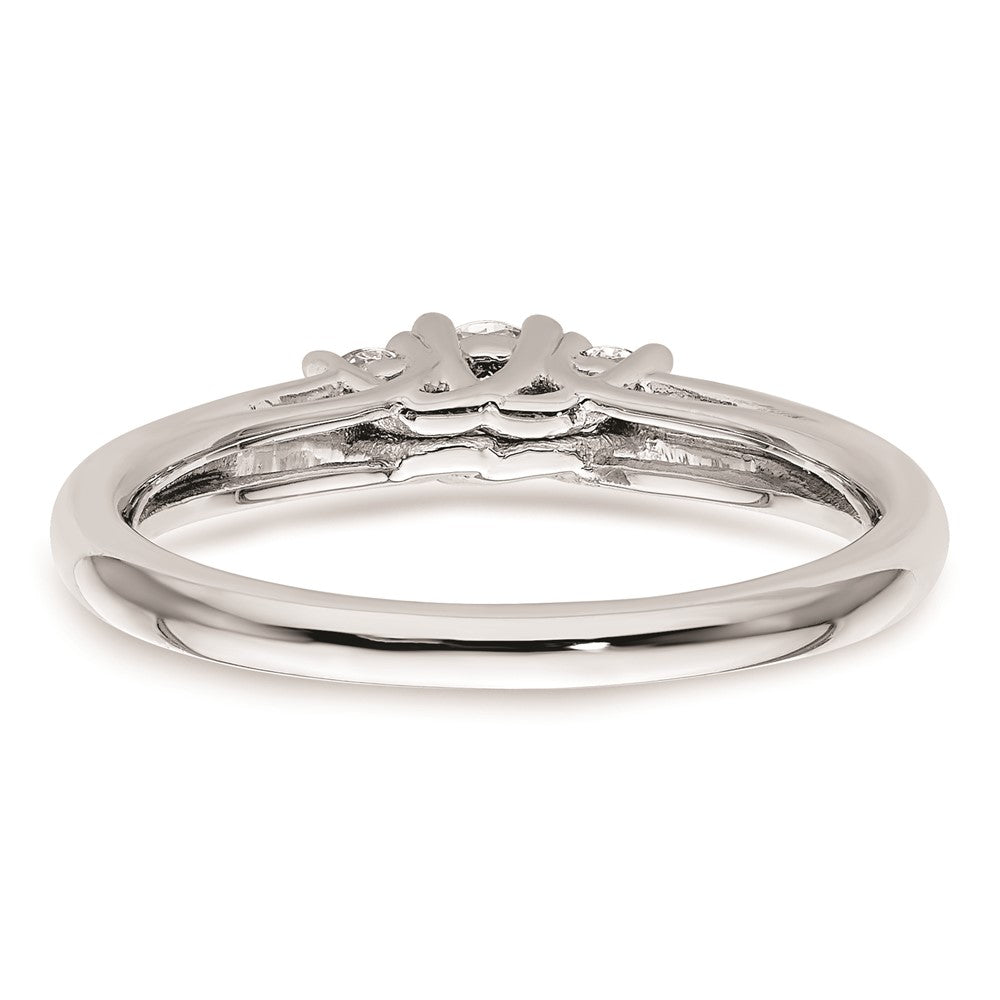 Exclusive 14K White Gold 3-Stone Engagement Ring Setting, Stylish Value at 1/6 Carat