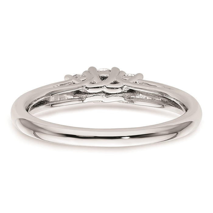 Exclusive 14K White Gold 3-Stone Engagement Ring Setting, Stylish Value at 1/6 Carat-5