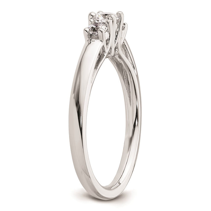 Exclusive 14K White Gold 3-Stone Engagement Ring Setting, Stylish Value at 1/6 Carat-6