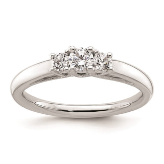 Exclusive 14K White Gold 3-Stone Engagement Ring Setting, Stylish Value at 1/6 Carat