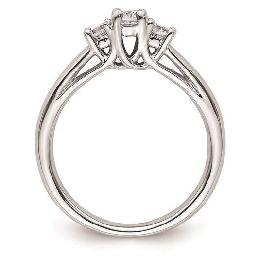 Buy Exclusive 14K White Gold 3-Stone Engagement Ring Setting, 1/4 Carat Value