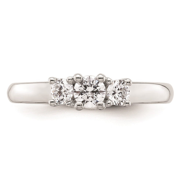 Buy Exclusive 14K White Gold 3-Stone Engagement Ring Setting, 1/4 Carat Value-4