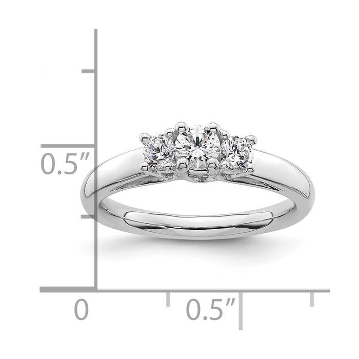 Buy Exclusive 14K White Gold 3-Stone Engagement Ring Setting, 1/4 Carat Value-7