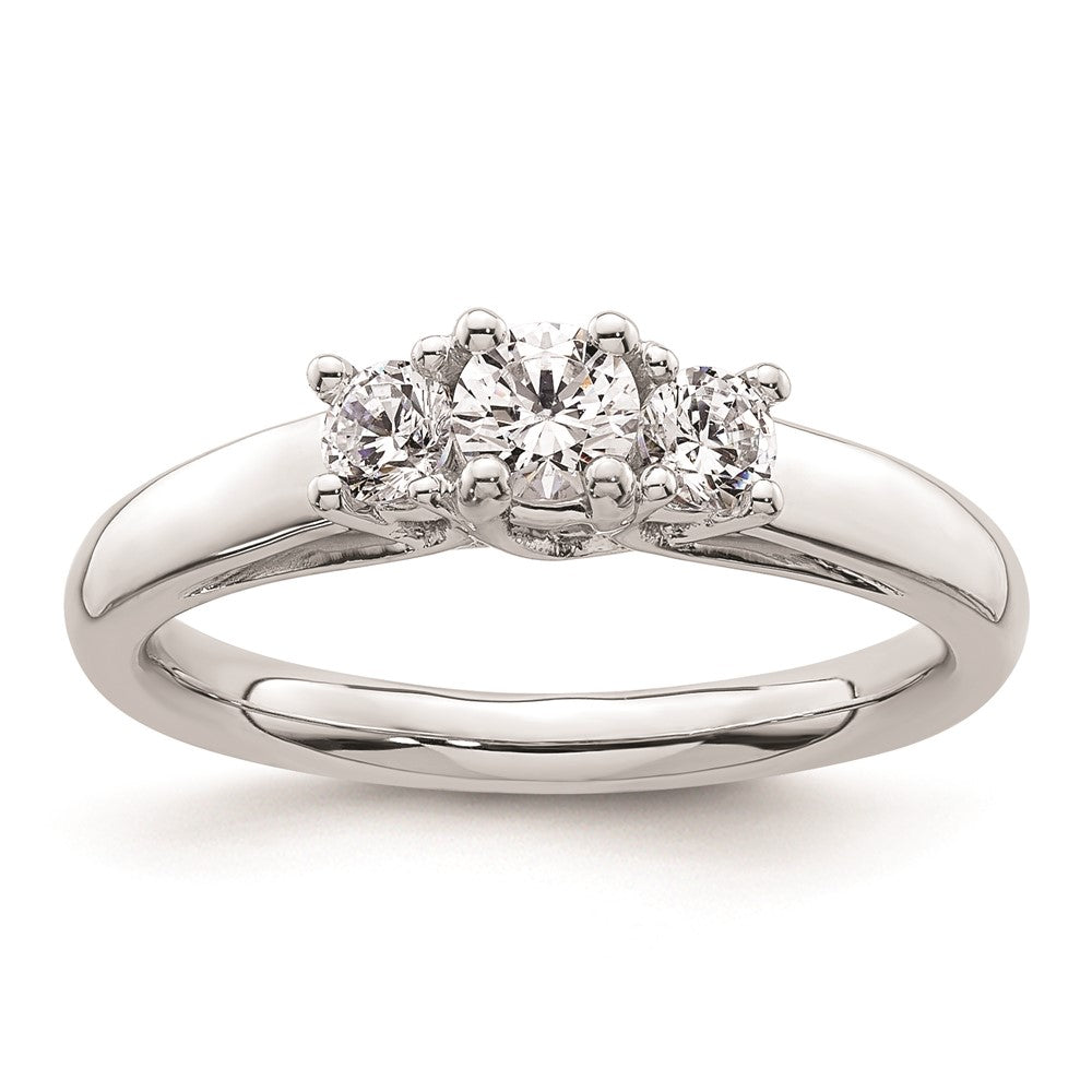 Buy Exclusive 14K White Gold 3-Stone Engagement Ring Setting, 1/4 Carat Value