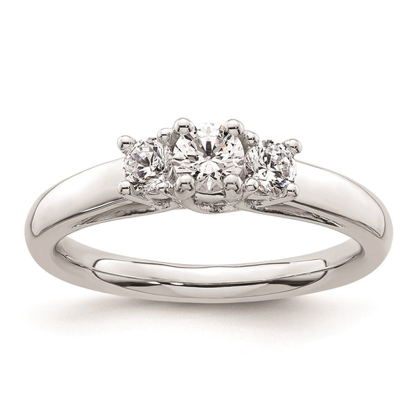 Buy Exclusive 14K White Gold 3-Stone Engagement Ring Setting, 1/4 Carat Value