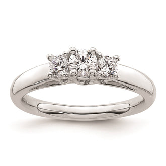Buy Exclusive 14K White Gold 3-Stone Engagement Ring Setting, 1/4 Carat Value