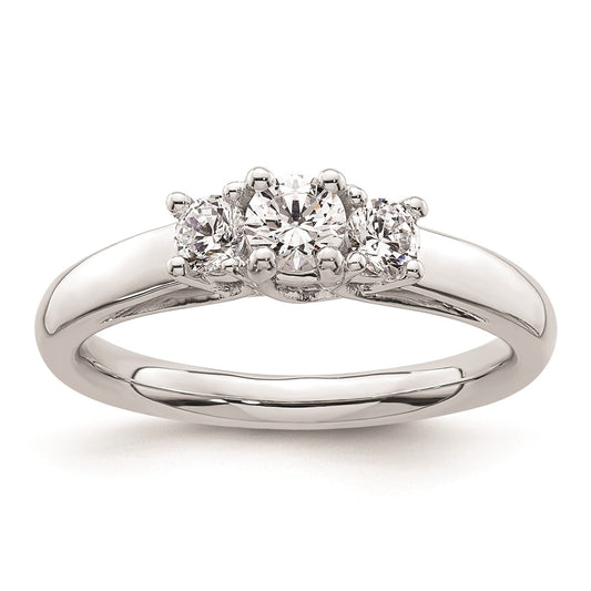 Buy Exclusive 14K White Gold 3-Stone Engagement Ring Setting, 1/4 Carat Value