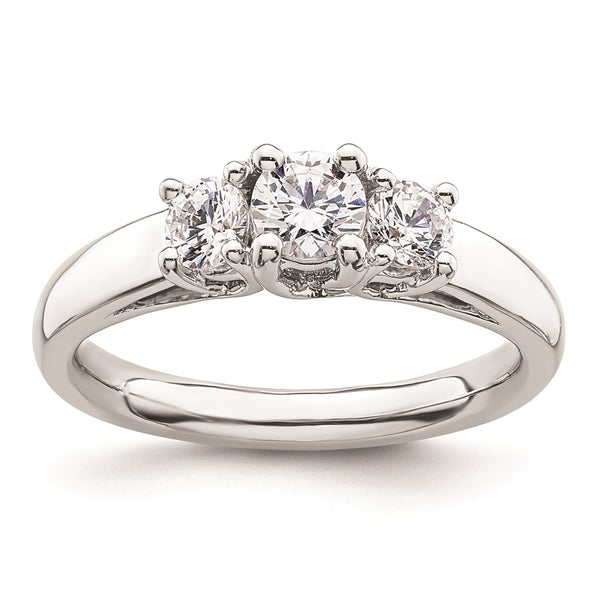 14K White Gold 3-Stone Engagement Ring Setting - Style GR1-1023065