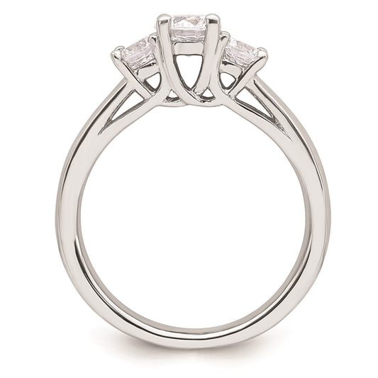 Buy 14K White Gold 3-Stone Engagement Ring Setting - Stylish 1/2 Carat Design