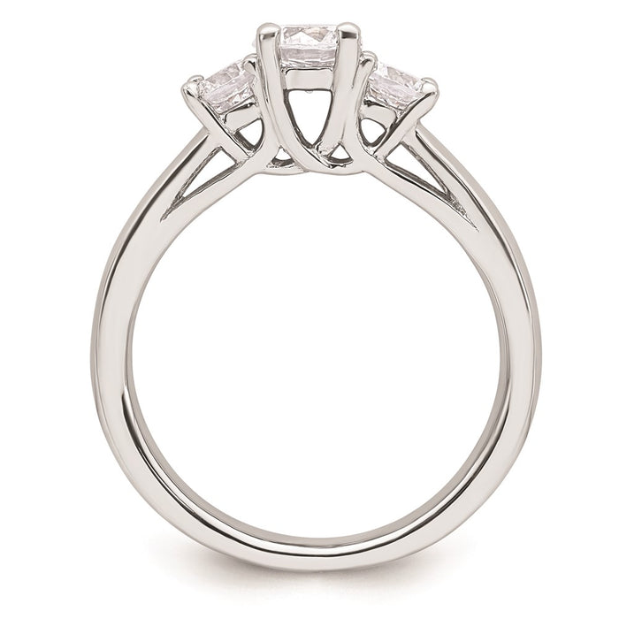 Buy 14K White Gold 3-Stone Engagement Ring Setting - Stylish 1/2 Carat Design-2
