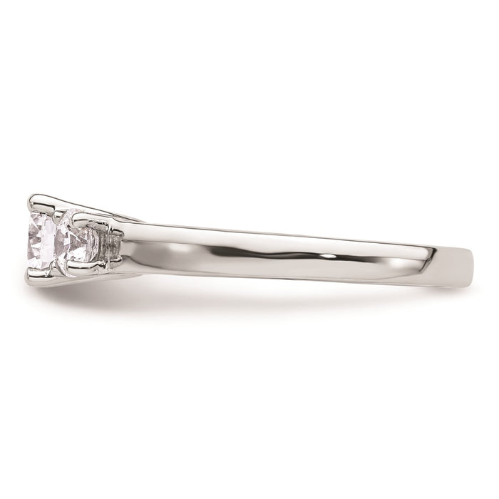 Buy 14K White Gold 3-Stone Engagement Ring Setting - Stylish 1/2 Carat Design-3
