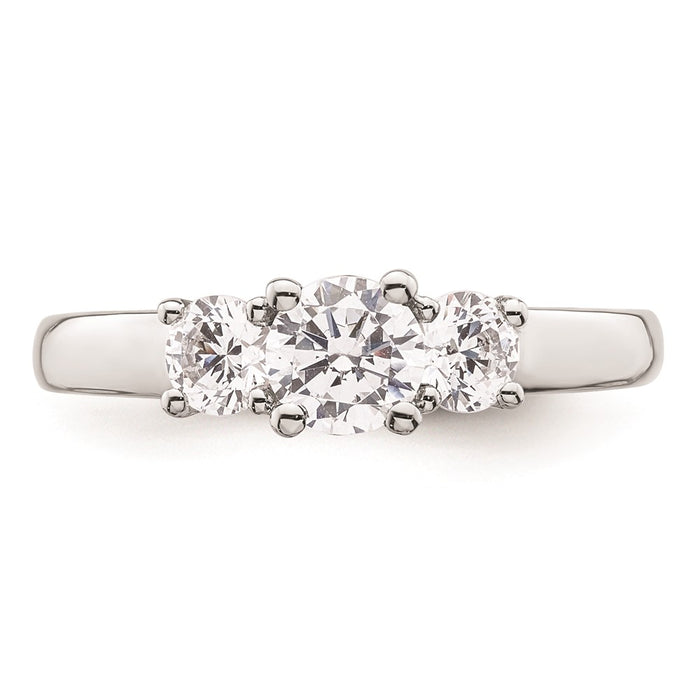 Buy 14K White Gold 3-Stone Engagement Ring Setting - Stylish 1/2 Carat Design-4