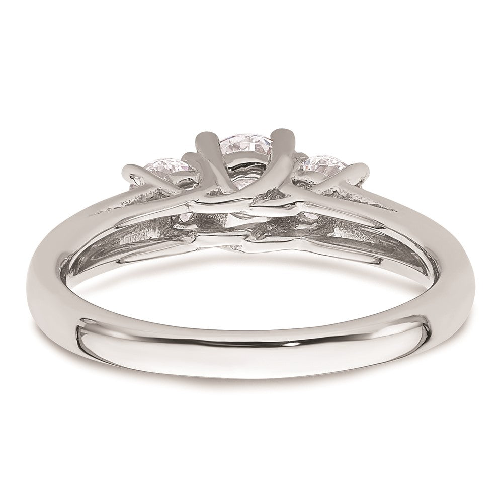 Buy 14K White Gold 3-Stone Engagement Ring Setting - Stylish 1/2 Carat Design