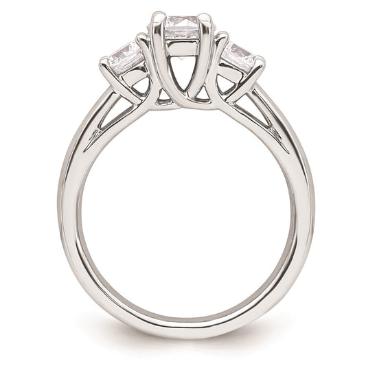 High-Quality 14K White Gold 3-Stone Engagement Ring Setting, Stylish 3.4 Carat