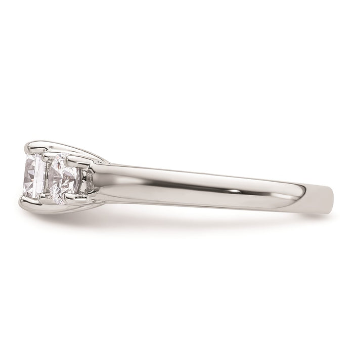 High-Quality 14K White Gold 3-Stone Engagement Ring Setting, Stylish 3.4 Carat-3