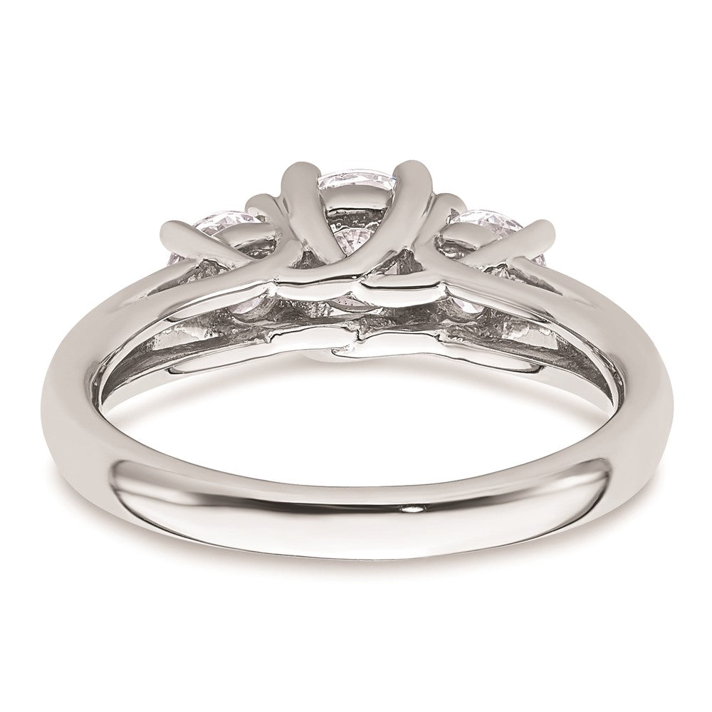 High-Quality 14K White Gold 3-Stone Engagement Ring Setting, Stylish 3.4 Carat