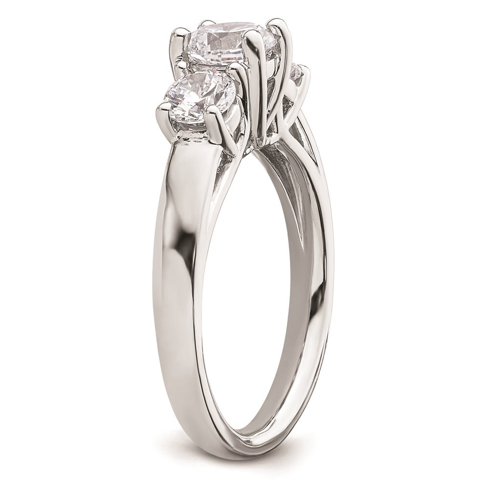 High-Quality 14K White Gold 3-Stone Engagement Ring Setting, Stylish 3.4 Carat