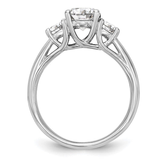 Buy 14K White Gold 3-Stone Engagement Ring Setting for 1 Carat Luxury Design