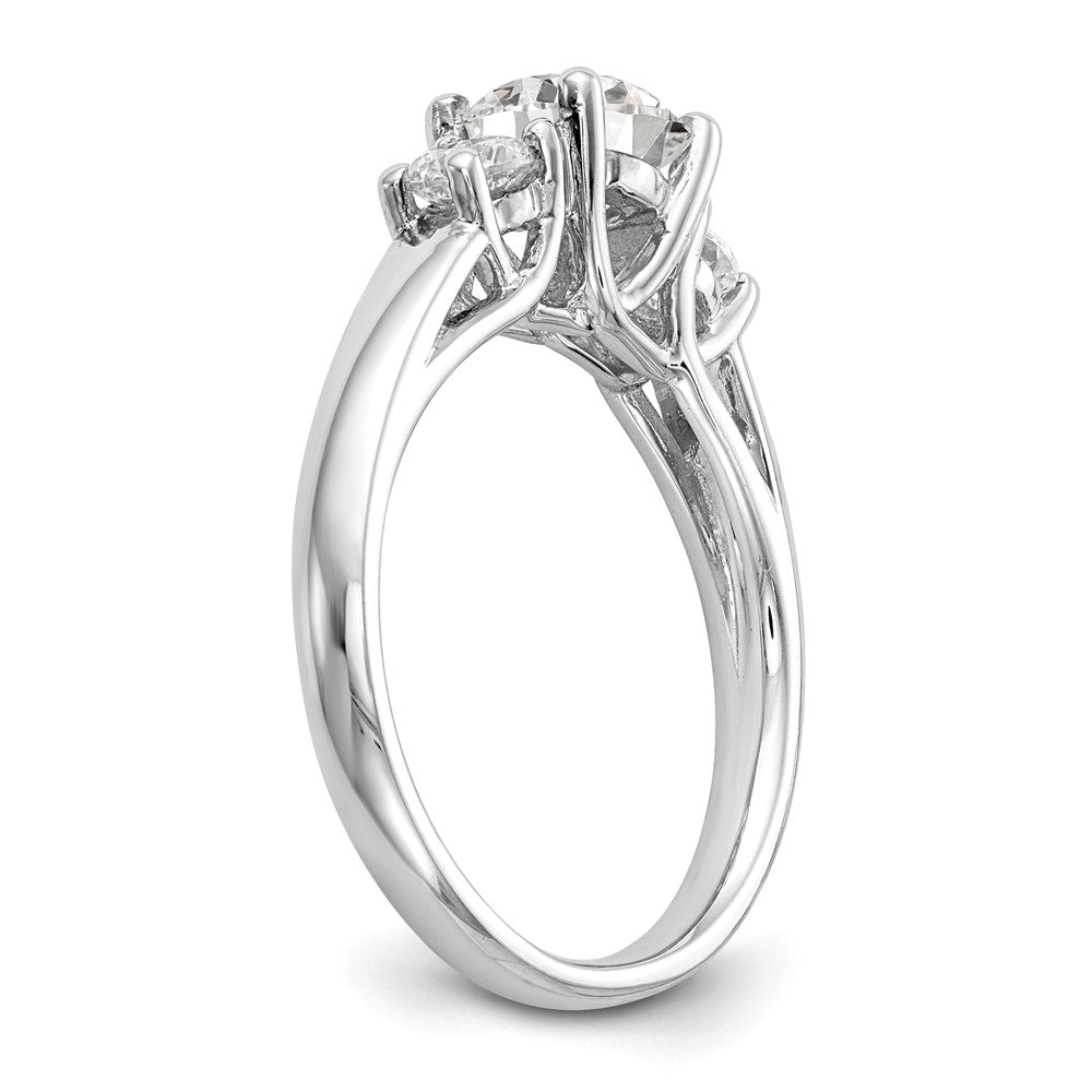 Buy 14K White Gold 3-Stone Engagement Ring Setting for 1 Carat Luxury Design