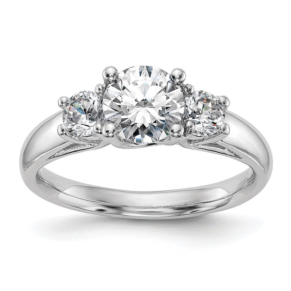 14K White Gold 3-Stone Engagement Ring Setting for 1 Carat - Style GR1-1030773