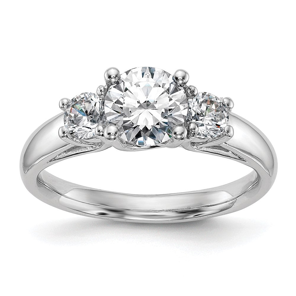Buy 14K White Gold 3-Stone Engagement Ring Setting for 1 Carat Luxury Design
