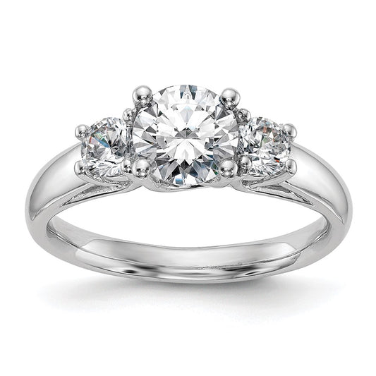 Buy 14K White Gold 3-Stone Engagement Ring Setting for 1 Carat Luxury Design