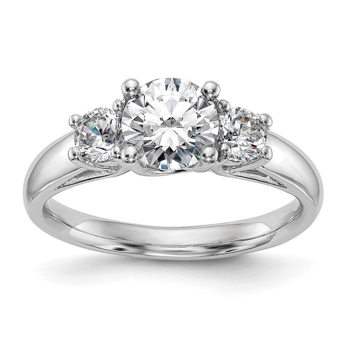 Buy 14K White Gold 3-Stone Engagement Ring Setting for 1 Carat Luxury Design-1
