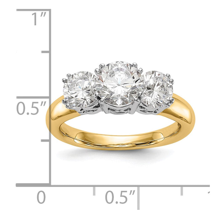 Buy Stylish 14K Two-Tone Engagement Ring Setting for 6.5mm Center Stone-7