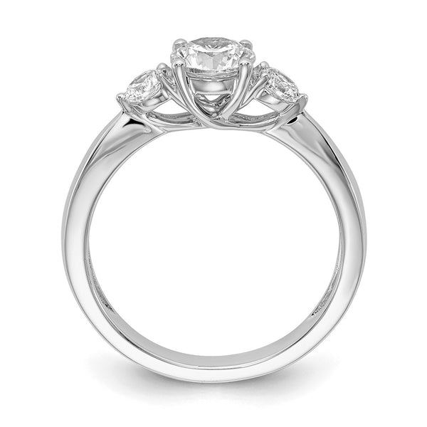 14K White Gold 3-Stone Engagement Ring Setting - Style GR1-1035079