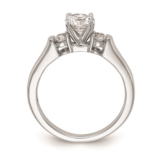 Exclusive 14K White Gold 3-Stone Engagement Ring Setting - Stylish & Affordable