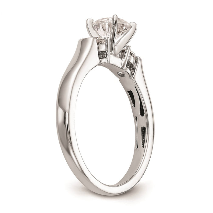 Exclusive 14K White Gold 3-Stone Engagement Ring Setting - Stylish & Affordable-6