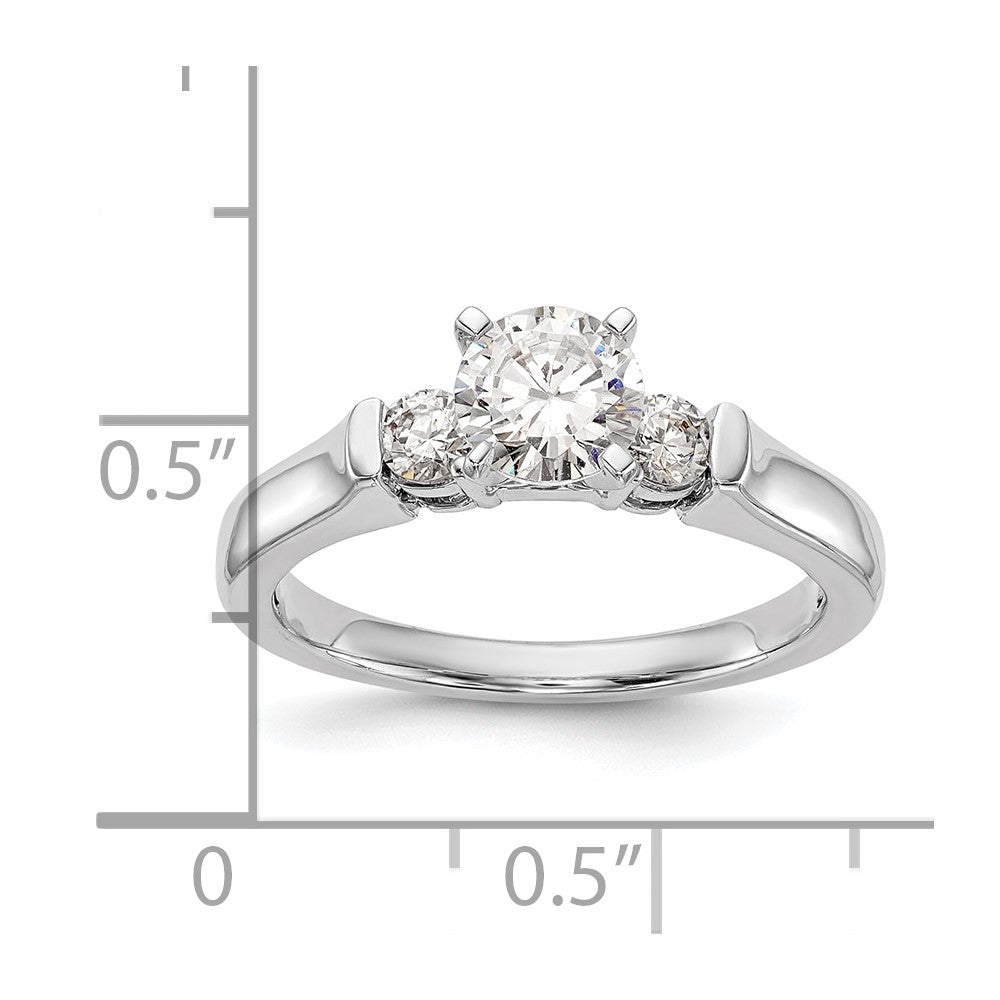 Exclusive 14K White Gold 3-Stone Engagement Ring Setting - Stylish & Affordable