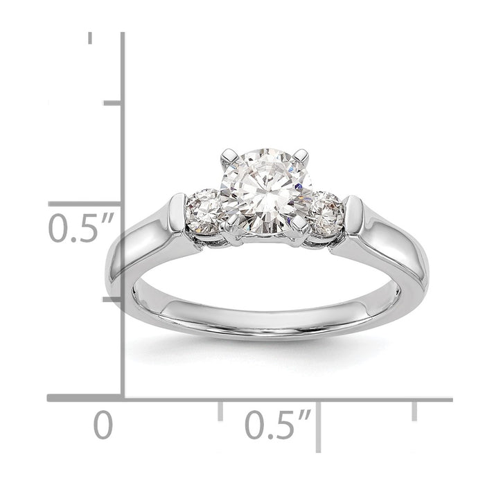 Exclusive 14K White Gold 3-Stone Engagement Ring Setting - Stylish & Affordable-7