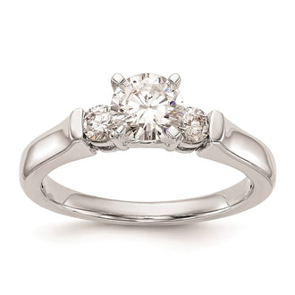 Exclusive 14K White Gold 3-Stone Engagement Ring Setting - Stylish & Affordable
