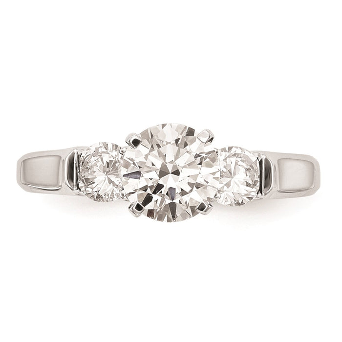 Buy Exclusive 14K White Gold 3-Stone Engagement Ring Setting - 1 Carat-4