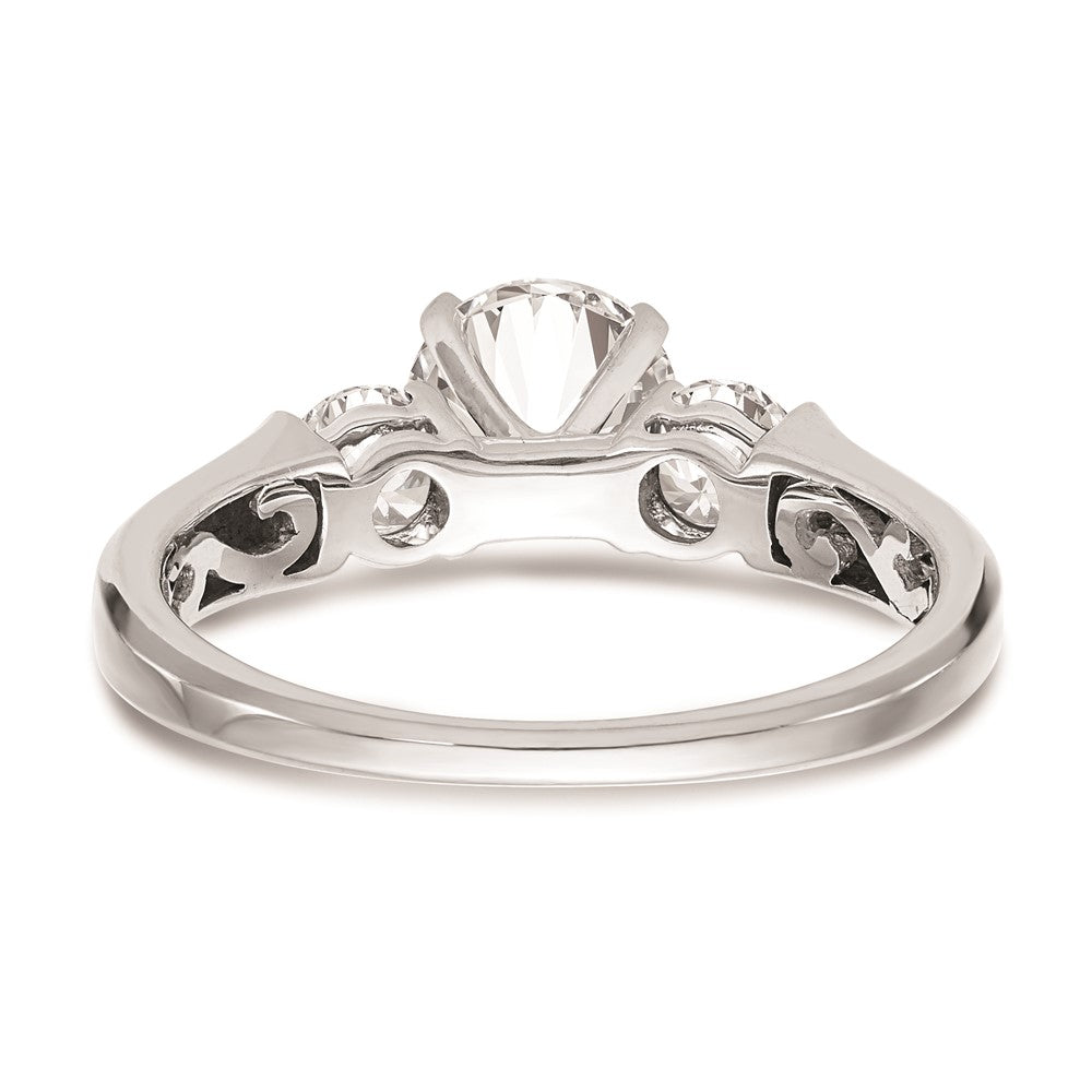 Buy Exclusive 14K White Gold 3-Stone Engagement Ring Setting - 1 Carat