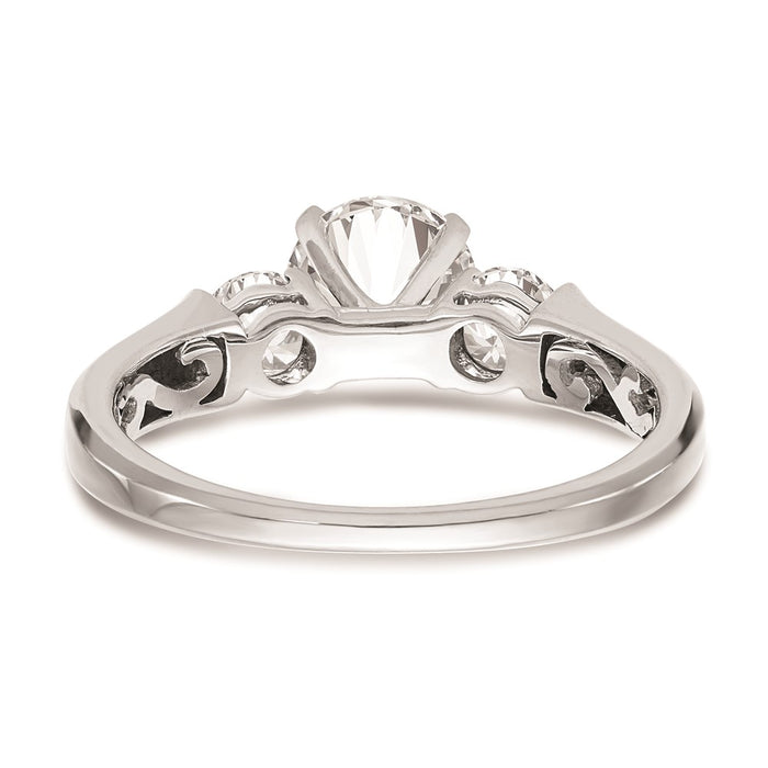 Buy Exclusive 14K White Gold 3-Stone Engagement Ring Setting - 1 Carat-5