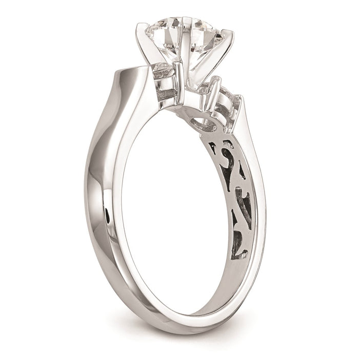 Buy Exclusive 14K White Gold 3-Stone Engagement Ring Setting | 1 Carat Value-6