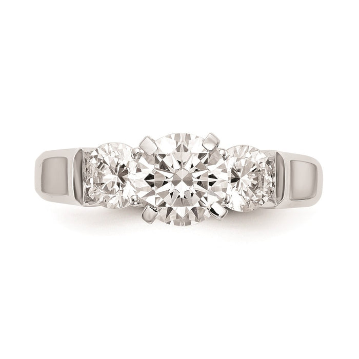Buy Stylish 14K White Gold 3-Stone Engagement Ring Setting, 1 Carat Total-4