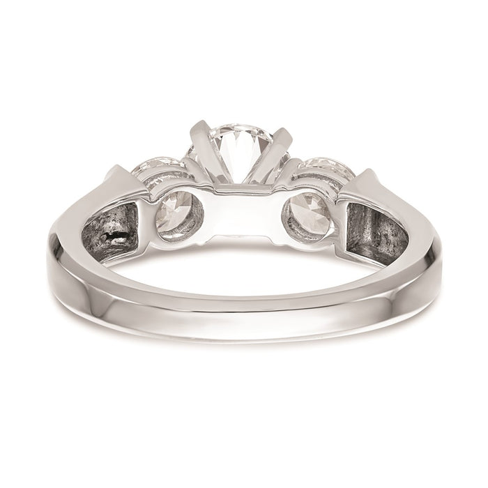 Buy Stylish 14K White Gold 3-Stone Engagement Ring Setting, 1 Carat Total-5