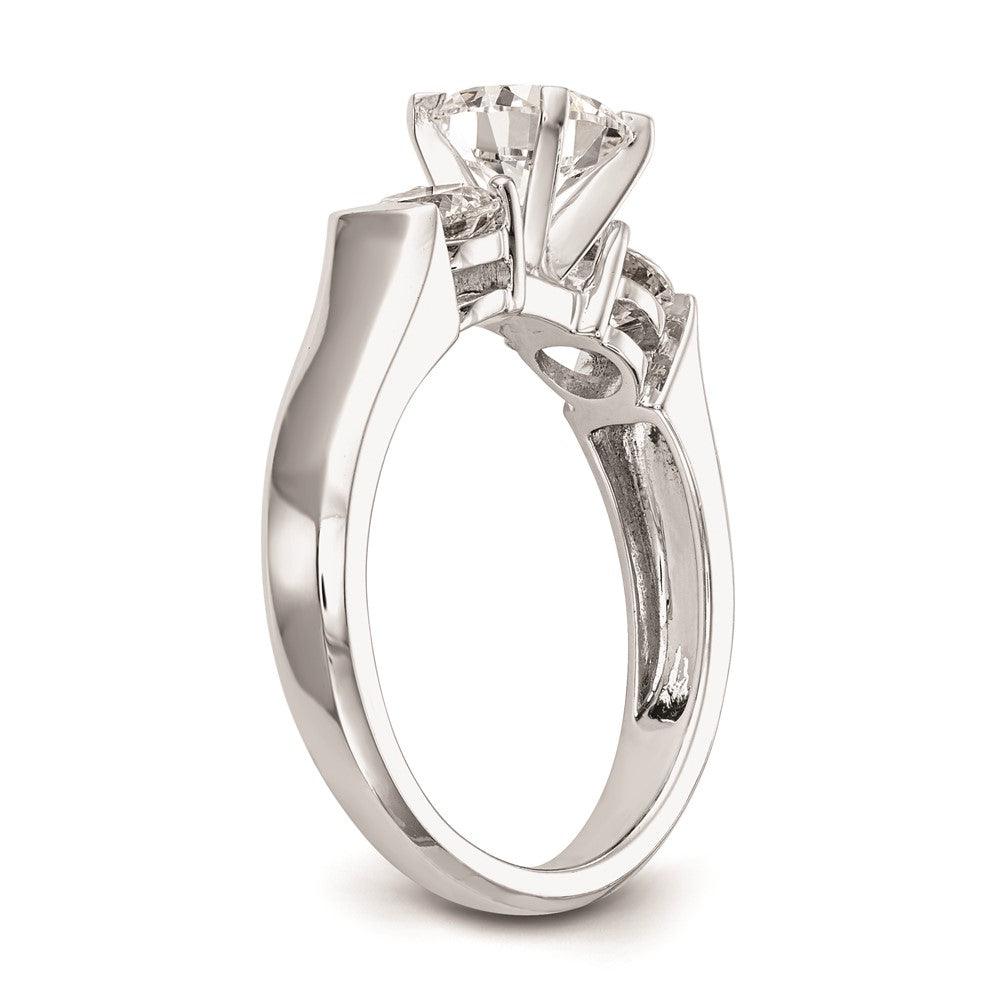 Buy Stylish 14K White Gold 3-Stone Engagement Ring Setting, 1 Carat Total