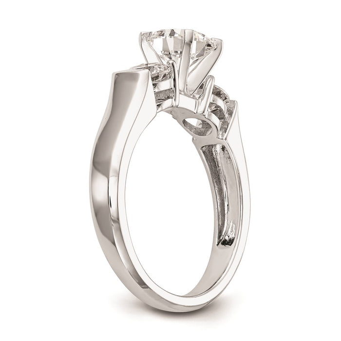 Buy Stylish 14K White Gold 3-Stone Engagement Ring Setting, 1 Carat Total-6