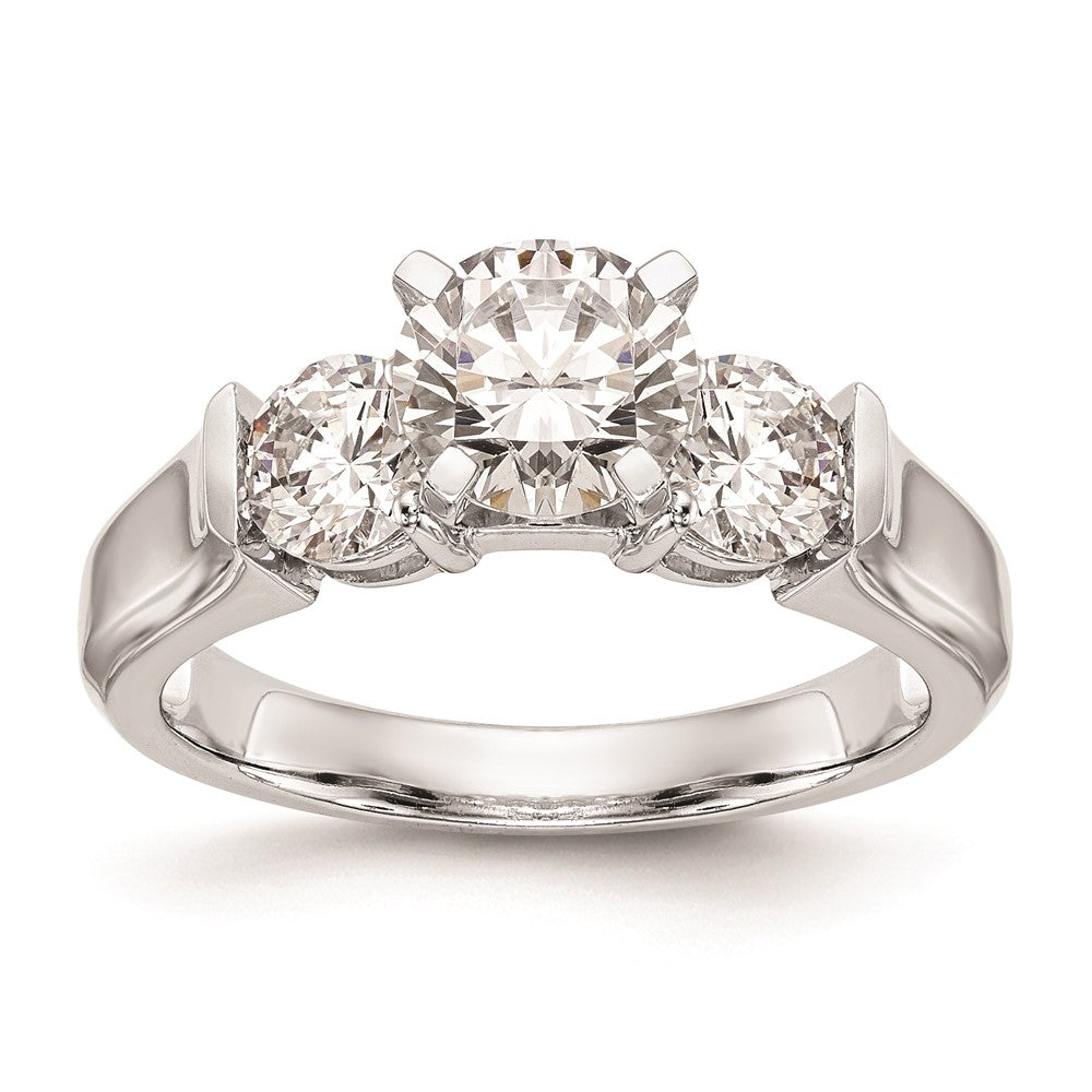 Buy Stylish 14K White Gold 3-Stone Engagement Ring Setting, 1 Carat Total