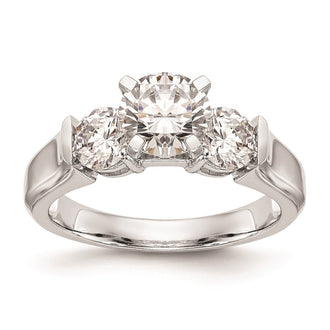Buy Stylish 14K White Gold 3-Stone Engagement Ring Setting, 1 Carat Total